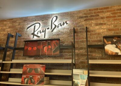 Ray ban aviators in a brick store.